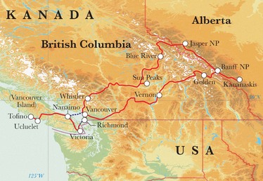 Route Rundreise Kanada, 22 Tage Route Rundreise Kanada, 22 Tage
