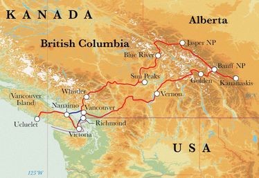 Route Rundreise Kanada, 22 Tage Route Rundreise Kanada, 22 Tage