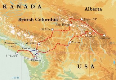 Route Rundreise Kanada, 22 Tage Route Rundreise Kanada, 22 Tage