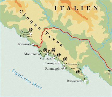 Route Cinque Terre, 9 Tage Wanderreise Route Cinque Terre, 9 Tage Wanderreise