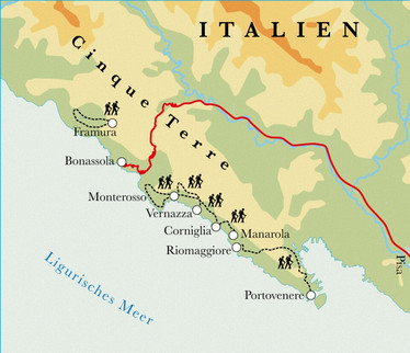 Route Cinque Terre, 8 Tage Wanderreise Route Cinque Terre, 8 Tage Wanderreise